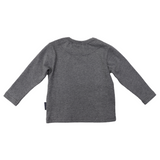 Long Sleeve Applique Truck Tee Charcoal AW24