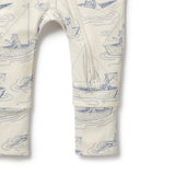 Sail Away Organic Zipsuit with Feet AW24