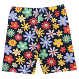 Flower Print Cotton Bike Shorts Navy SS24