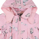 Butterfly Colour Change Terry Towelling Lined Raincoat Fairytale Pink AW24