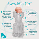 Swaddle Up Stage 1 Warm 2.5Tog- White Dreamer