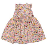 Hand Smocked Floral Dress with frill pink SS24