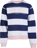 Contrast Stripe Crew- Navy AW25