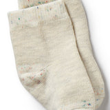 Cream, Oatmeal, Grey Cloud Organic 3 pack baby socks AW24