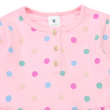 Polkadot cotton Dress- Pink AW25