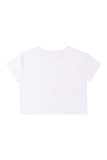 Cotton Embroidery Crop Tee- White AW25