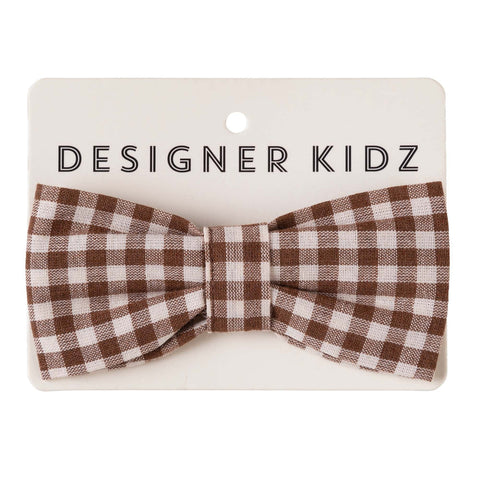 Oliver Gingham Bow Tie - Choc Gingham AW25
