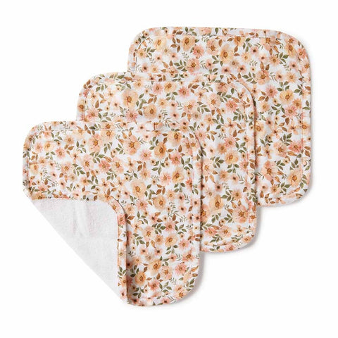 Spring Floral Organic Wash Cloths - 3 Pack