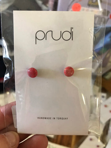 Red Sparkle kids earrings 1 pack