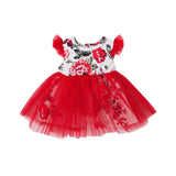 PEARL FLORAL DOLL DRESS - RED