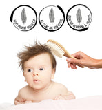 Shellamy Baby 3 piece Wooden Baby Hairbrush & Comb Set