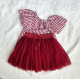 Christmas red Gingham Crop Top SS21