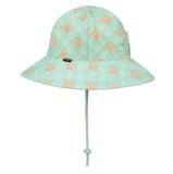 Girls Ponytail Beach Hat Bucket UPF50+ Seashell Print SS21