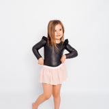 Faux Leather L/S Frill Leotard