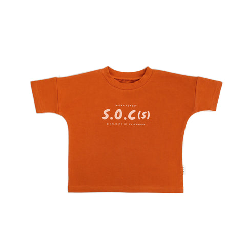 Simplicity of Childhood (SOC) Boxy Tee- Burnt Orange