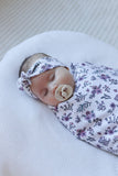 Spring Flowers Jersey Wrap with Topknot Headband