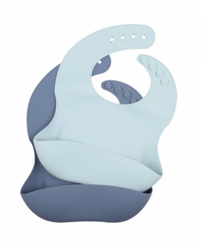 BLUE SHADES SILICONE BIBS 2 PACK