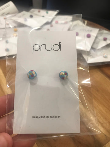 Light Blue rainbow kids earrings 1 pack