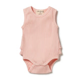 Blush Organic Rib Ruffle Bodysuit SS21