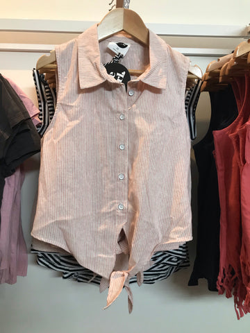 Miley Shirt-pink white stripe