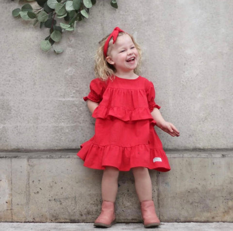 Christmas Red Ruffle Tiered Dress SS21