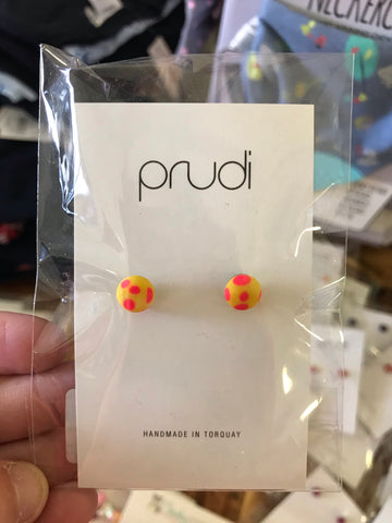 Fluro yellow & Fluro pink kids earrings 1 pack