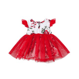 PEARL FLORAL DOLL DRESS - RED