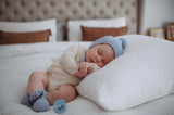 Blue Merino Wool Bonnet & Booties