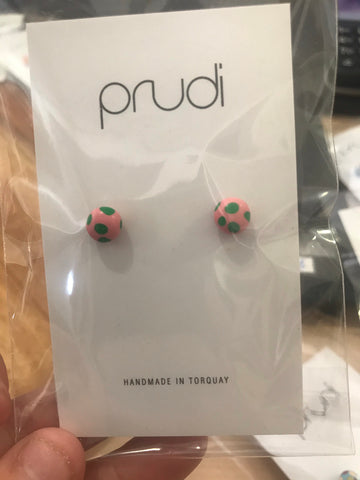 Pink & green kids earrings 1 pack