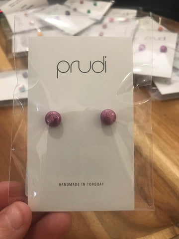 Pink sparkle kids earrings 1 pack