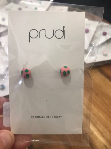 Pink & green kids earrings 1pack