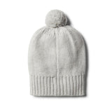 Cloud Grey Knitted Hat with Baubles