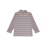 90's Mock Neck Rib Skivvy- Royal Stripe