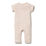 Pink Lemonade Organic Stripe Rib Zipsuit SS21