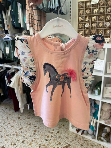 Scandi Horse Tee- Lotus Pink