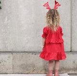 Christmas Red Ruffle Tiered Dress SS21