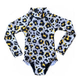 Leopard Long Sleeve Swimsuit