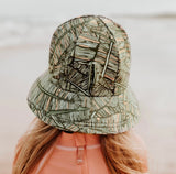 Girls Ponytail Beach Hat Bucket UPF50+ Tropic Print SS21