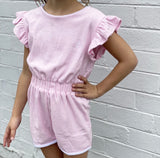 LH Pink Terry Frill Playsuit SS21