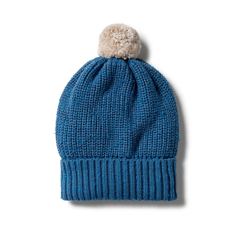 Knitted Hat- Denim Fleck