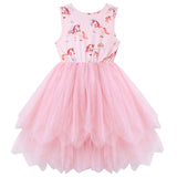 RAINBOW UNICORN S/S LUNA TUTU DRESS- PINK