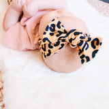 Peach Leopard Print Bow Knot Headband