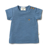 Anchor Blue Organic Pocket Top- organic slub cotton SS21