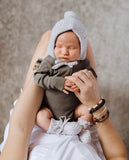 Grey Merino Wool Bonnet & Booties