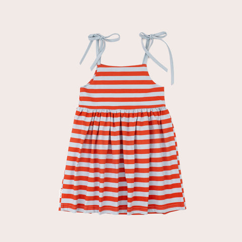 Horizon Tie Dress- Red Stripe