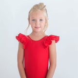 Rosso Red Luxe Double Frill Leotard