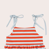 Horizon Tie Dress- Red Stripe