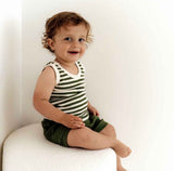 Olive Stripe Organic Singlet SS22