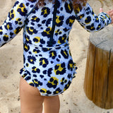 Leopard Long Sleeve Swimsuit