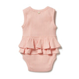 Blush Organic Rib Ruffle Bodysuit SS21